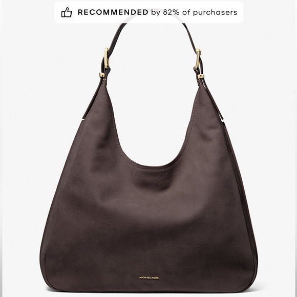 NWT Michael Kors Brown Nolita Leather Hobo Bag Large - Picture 2 of 16